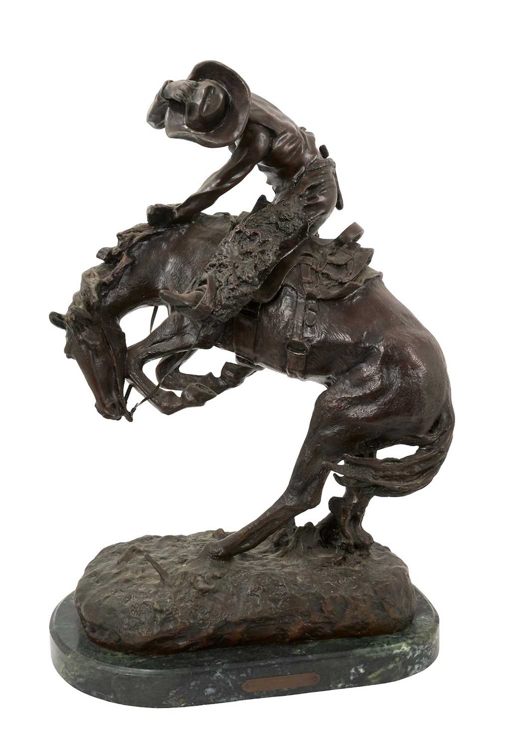 Lot 673 - After Frederick Sackrider Remington, Bronze, Bucking Bronco