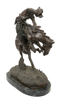 Lot 673 - After Frederick Sackrider Remington, Bronze, Bucking Bronco