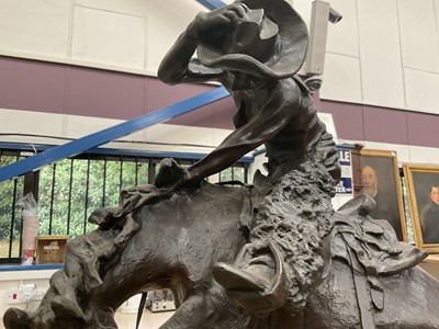 Lot 673 - After Frederick Sackrider Remington, Bronze, Bucking Bronco