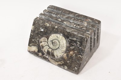 Lot 683 - Fossil desk stand and other items