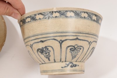 Lot 689 - Hoi An cargo circa 1450-80, five pieces of blue and white glazed pottery , and other shipwrecks pieces