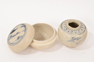 Lot 689 - Hoi An cargo circa 1450-80, five pieces of blue and white glazed pottery , and other shipwrecks pieces