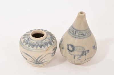 Lot 689 - Hoi An cargo circa 1450-80, five pieces of blue and white glazed pottery , and other shipwrecks pieces