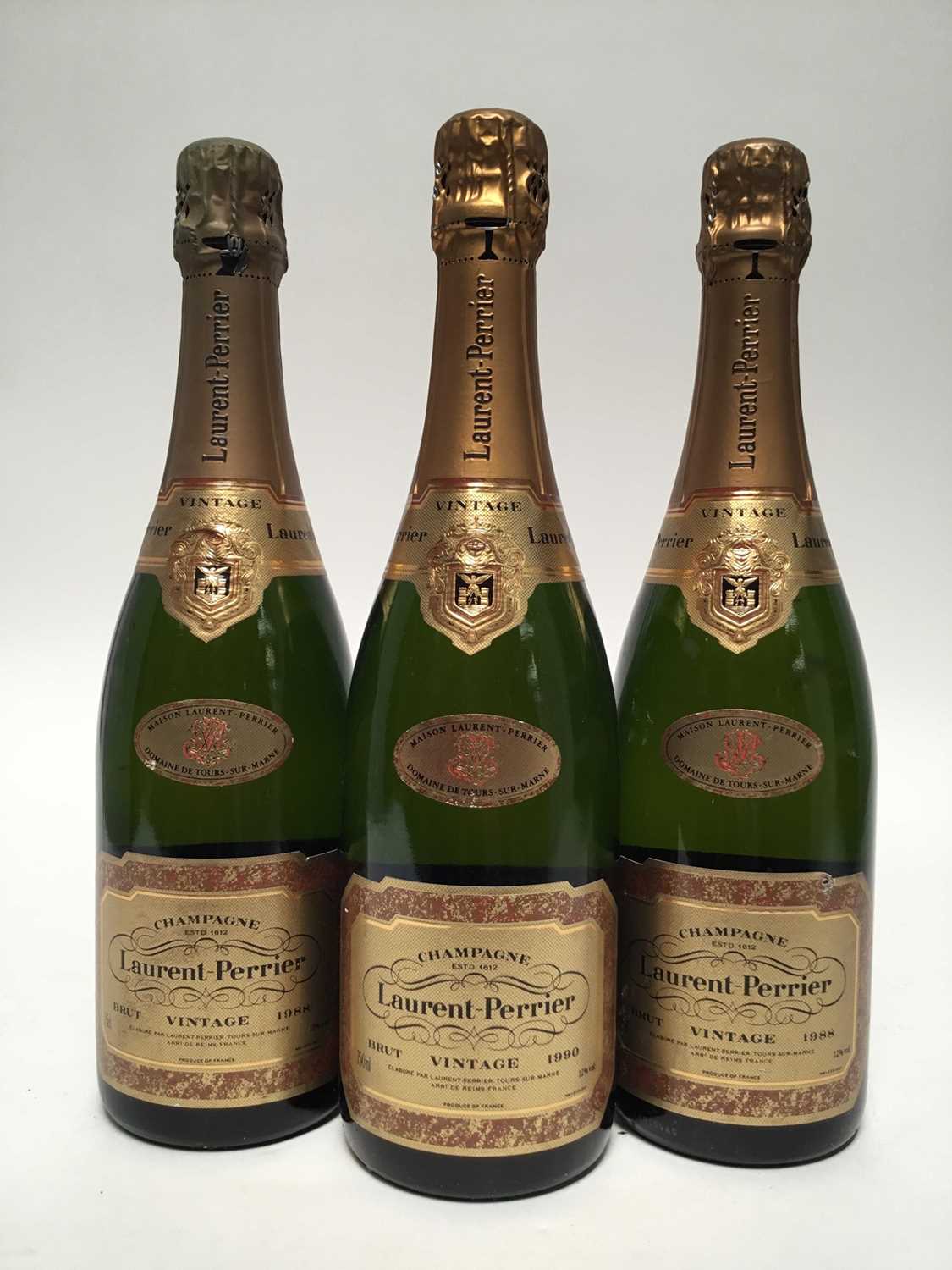 Lot 72 - Three bottles, champagne, Laurent-Perrier 1988 (x2) and 1990 (x1)