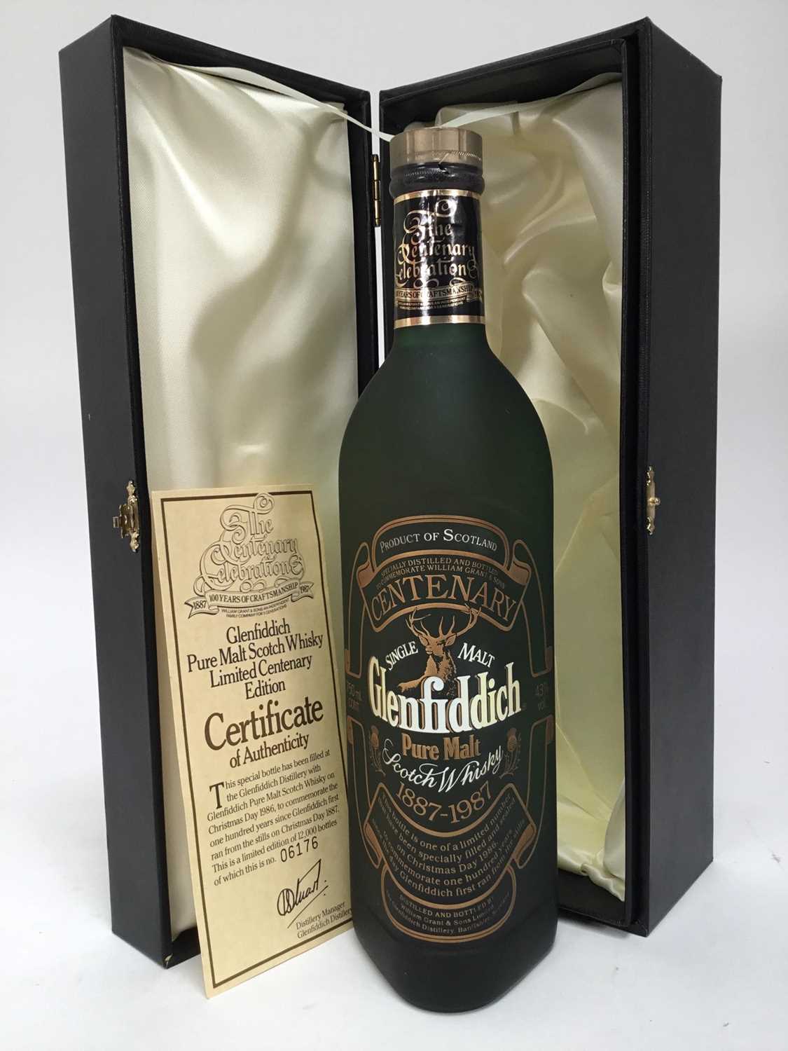 Lot 97 - One bottle, Glenfiddich Single Malt Scotch Whisky, limited edition to commemorate 100 years, no. 6176 of 12,000 bottles, 750ml, 43%, in presentation box