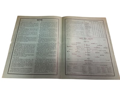 Lot 54 - West Ham v Bradford 7th April 1939 Football League Division II