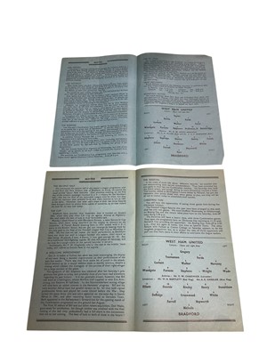 Lot 55 - West Ham v Bradford 1st February 1947, 20th December 1947, 2nd April 1949, 4th March 1950 all Football League Division II (4)