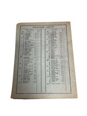 Lot 70 - West Ham v Bury February 25th 1928 Football League Division I
