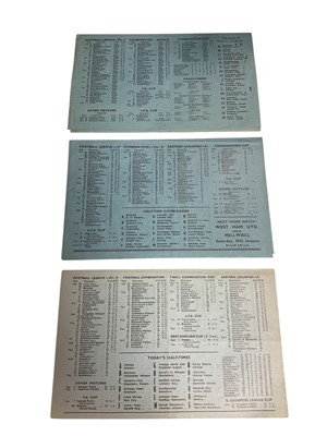 Lot 76 - West Ham v Bury 7th April 1947, 7th February 1948, 22nd January 1949, 18th March 1950, all Football League Division II (4)