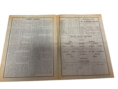 Lot 83 - West Ham v Chelsea September 13th 1930 Football League Division I