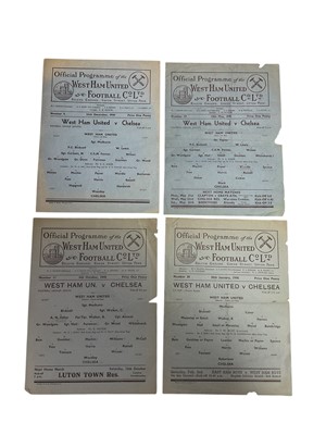 Lot 84 - West Ham v Chelsea 20th April 1940 Football League Cup, 29th April 1940 Football League Regional Competition, 20th December 1941 London War League, 3rd October 1942, 27th December 1943, 25th Mar...