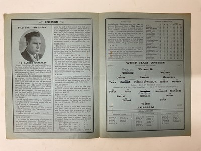 Lot 93 - West Ham v Fulham December 27th 1932 Football League Division II