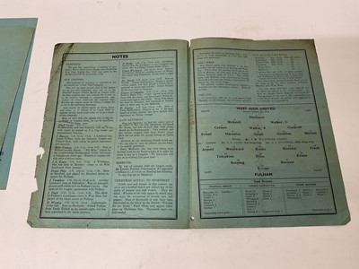 Lot 96 - West Ham v Fulham December 24th 1938, 9th March 1940 Football League Regional Competition, 26th April 1941 South Regional League (3)