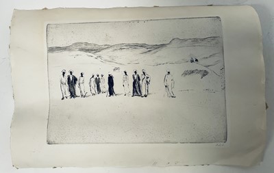 Lot 26 - Emil Orlik (1870-1932) etching, Desert scene, pencil signed