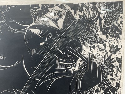 Lot 13 - Tsugumi Ota (b. 1951) print - The Violinist, signed, titled, numbered 3/30, 64cm x 62cm, glazed frame