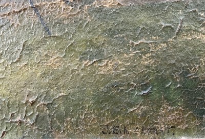 Lot 92 - S. Carratt oil on board - Playground, exhibited Young Contemporaries 1949