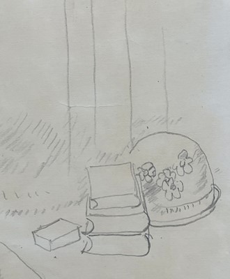 Lot 43 - Philip Howard Evergood (American 1901-1973) pencil drawing - - Seated figure sewing in an interior, signed and dated '30, 35cm x28cm, glazed frame