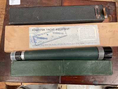 Lot 39 - Sundry items, including a 19th century folding bone ruler, other drawing instruments, fountain pens, etc