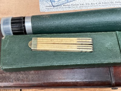 Lot 39 - Sundry items, including a 19th century folding bone ruler, other drawing instruments, fountain pens, etc