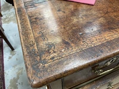 Lot 1250 - 18th century East Anglian fruitwood chest of three short and three long drawers (losses)