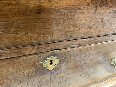 Lot 1250 - 18th century East Anglian fruitwood chest of three short and three long drawers (losses)