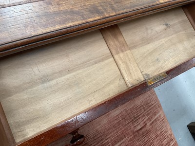 Lot 1258 - Late Victorian mahogany twin pedestal desk, the brown leather lined top above an arrangement of nine drawers with bun handles, 152cm wide x 83cm deep x 75cm high