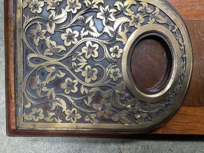 Lot 17 - Victorian walnut and brass mounted book slide