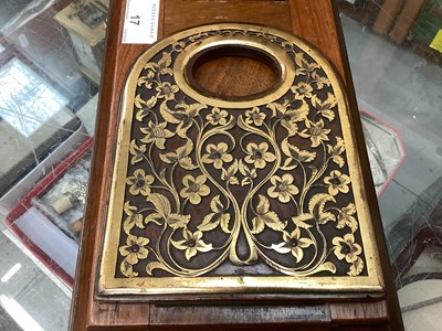 Lot 17 - Victorian walnut and brass mounted book slide