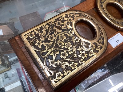 Lot 17 - Victorian walnut and brass mounted book slide