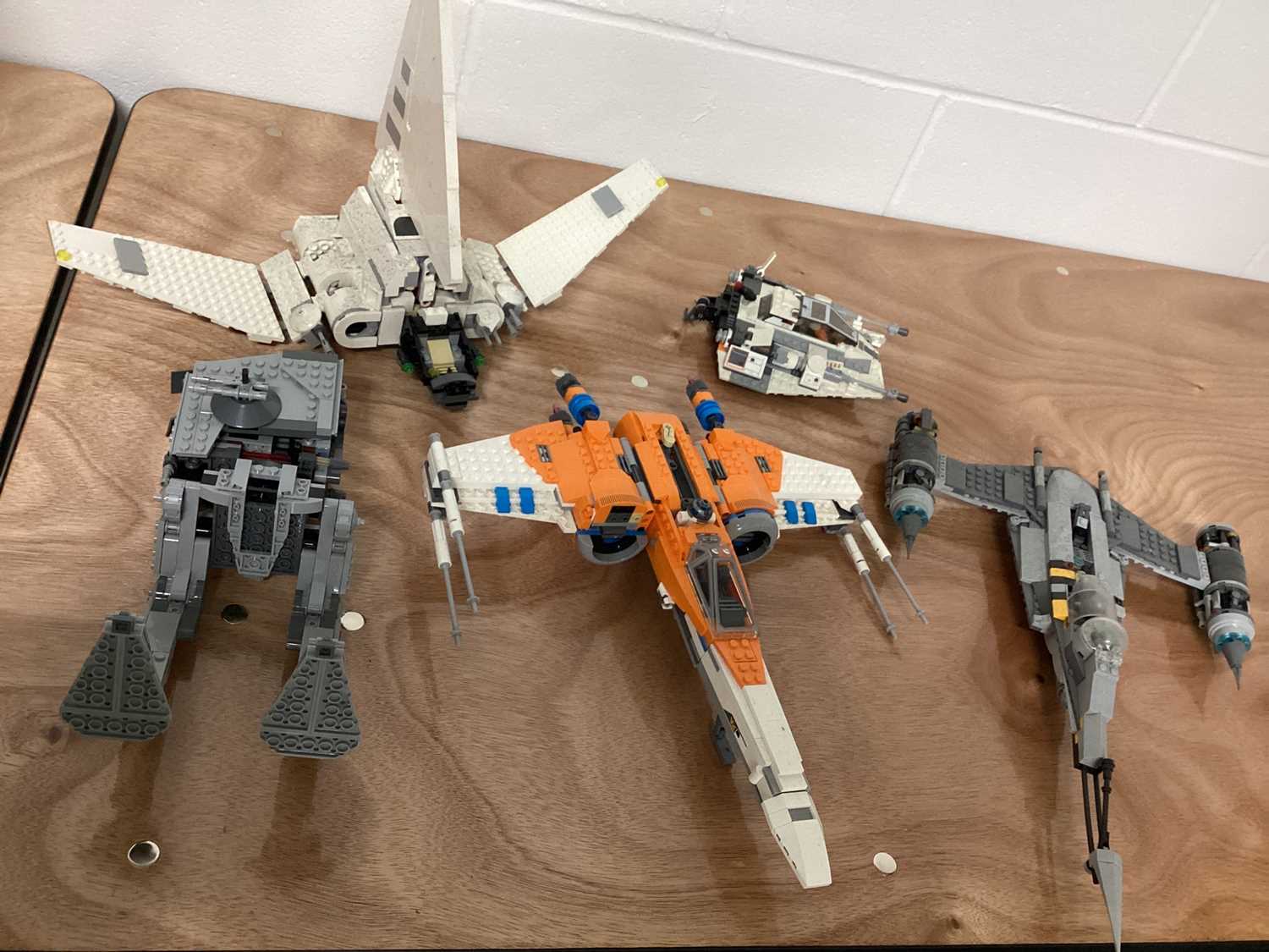 Lot 683 - Lego Star Wars constructed spaceships and Lego City models, plus some mini figs (2 boxes)