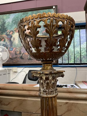Lot 36 - Brass Corinthian column lamp