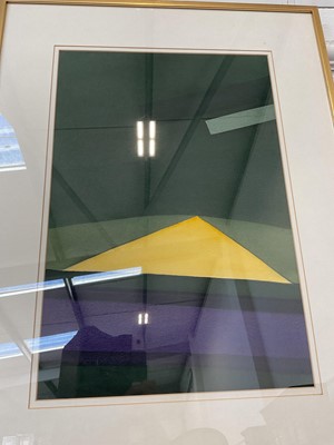 Lot 5139 - English School, late 20th century, watercolour - Abstract, indistinctly signed, 55cm x 37cm, framed and glazed