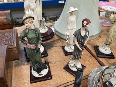 Lot 23 - Capodimonte Giuseppe Armani lamp together with a similar group of figures