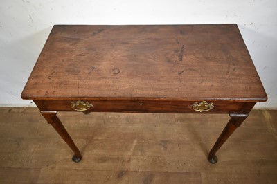 Lot 1280 - George II walnut single drawer side table