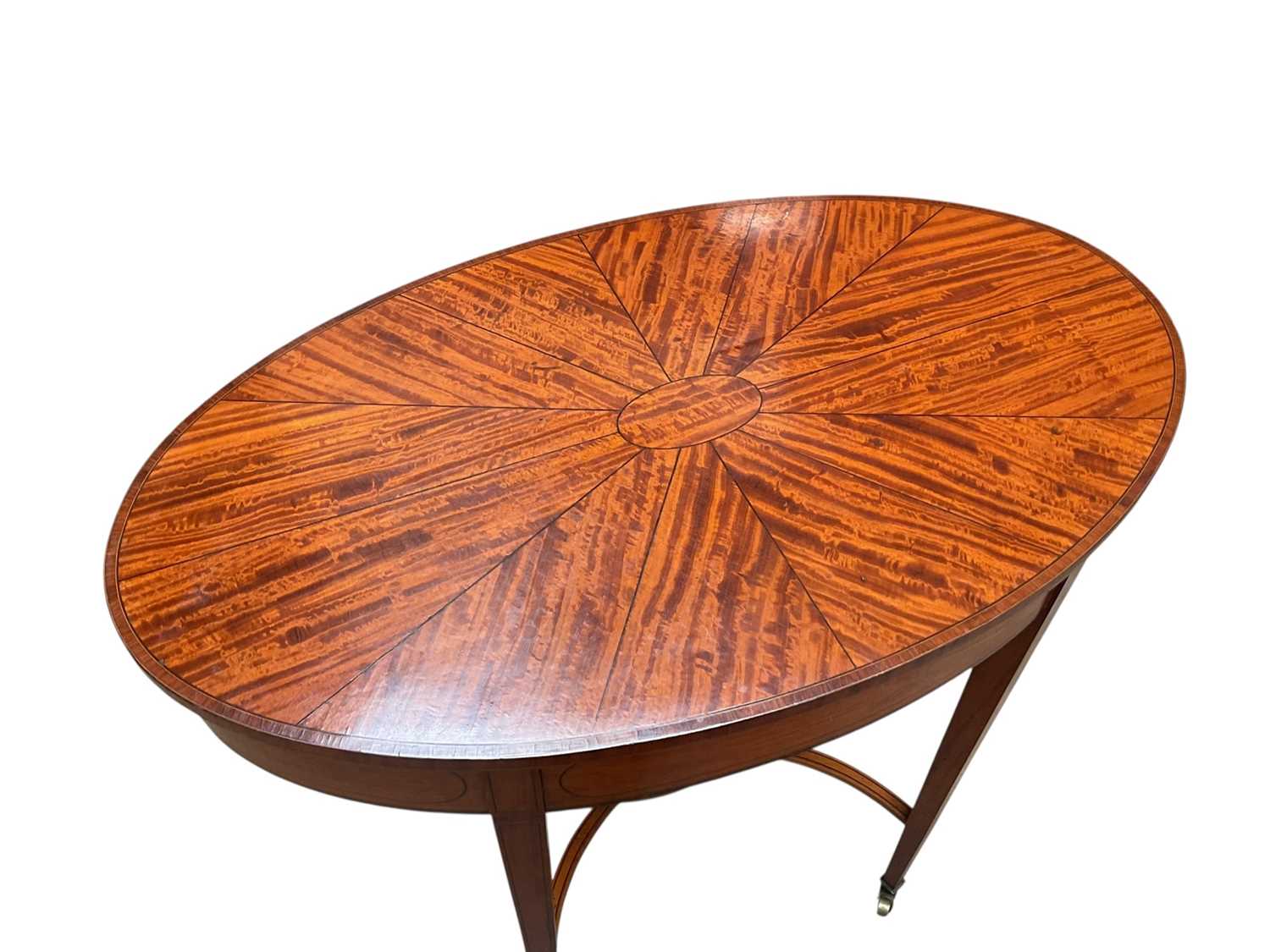 Lot 1281 - Edwardian satinwood oval side table