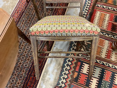 Lot 1284 - Set of four Regency painted elbow chairs