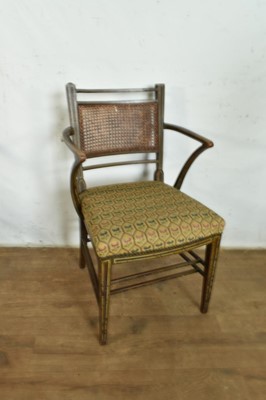 Lot 1284 - Set of four Regency painted elbow chairs
