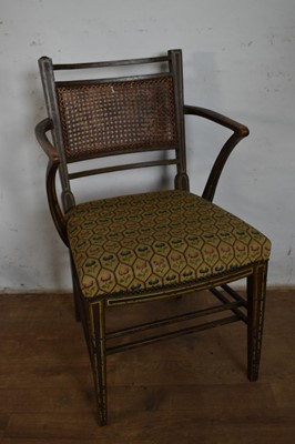 Lot 1284 - Set of four Regency painted elbow chairs