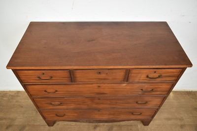 Lot 1286 - Regency mahogany chest of three short over three long drawers on bracket feet