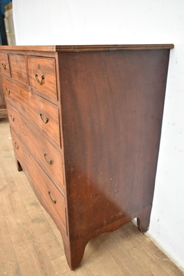 Lot 1286 - Regency mahogany chest of three short over three long drawers on bracket feet