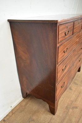 Lot 1286 - Regency mahogany chest of three short over three long drawers on bracket feet