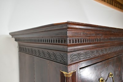 Lot 1293 - Mid 18th century walnut and grained chest on chest