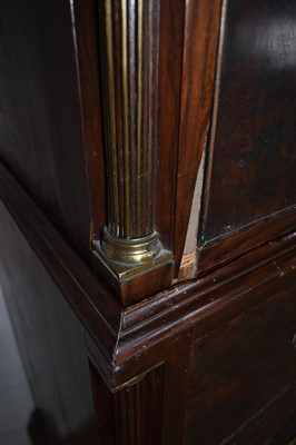 Lot 1293 - Mid 18th century walnut and grained chest on chest