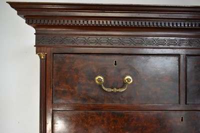 Lot 1293 - Mid 18th century walnut and grained chest on chest