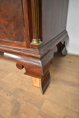 Lot 1293 - Mid 18th century walnut and grained chest on chest