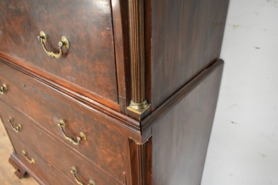 Lot 1293 - Mid 18th century walnut and grained chest on chest