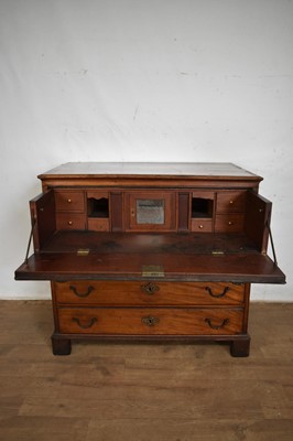 Lot 1298 - George III mahogany secretaire chest