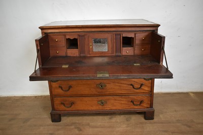 Lot 1298 - George III mahogany secretaire chest