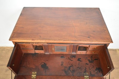 Lot 1298 - George III mahogany secretaire chest
