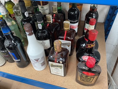Lot 73 - Group of wines and spirits, to include port, sherry, Cointreau, etc